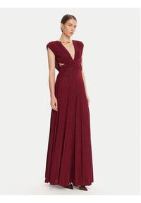 Elisabetta Franchi Sukienka wieczorowa AB-R15-56E2-V690 Bordowy Regular Fit. Kolor: czerwony. Materiał: wiskoza. Styl: wizytowy