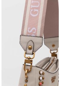 Guess torebka kolor beżowy. Kolor: beżowy. Wzór: aplikacja. Dodatki: z aplikacjami #2