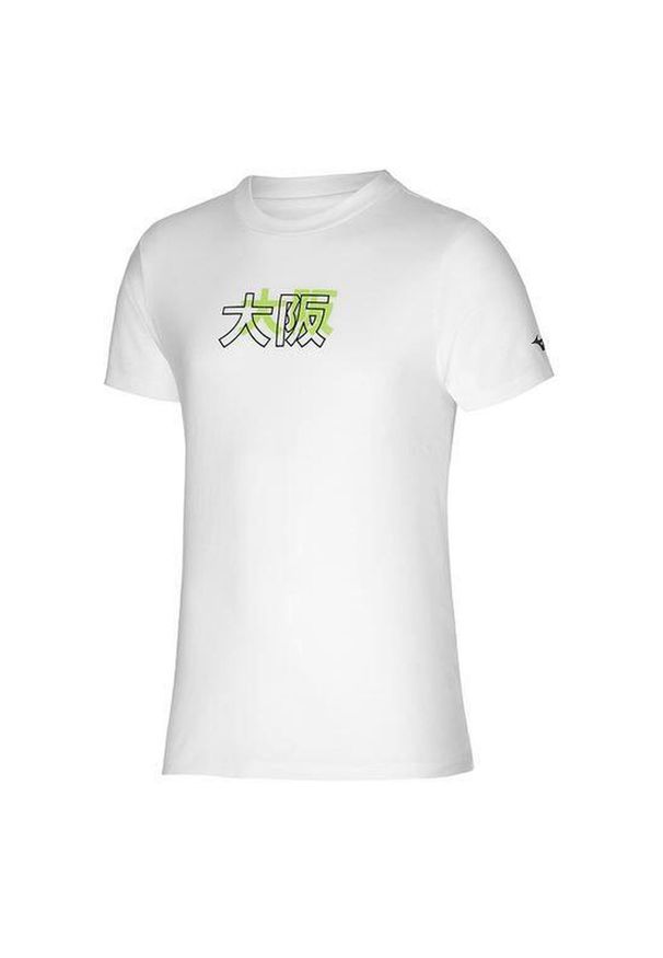 Koszulka do biegania męska Mizuno Katakana Tee treningowa. Kolor: biały