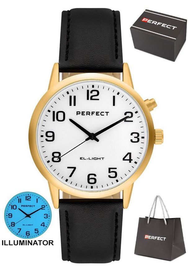 Zegarek Perfect EL001W-04 męski klasyczny podświetlany .. Styl: klasyczny