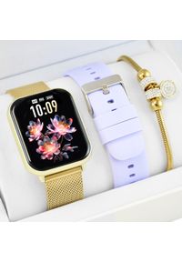 Rubicon - Zestaw damski zegarek Damski SMARTWATCH RUBICON RNCF46 złoty + bransoletka. Rodzaj zegarka: smartwatch. Kolor: złoty