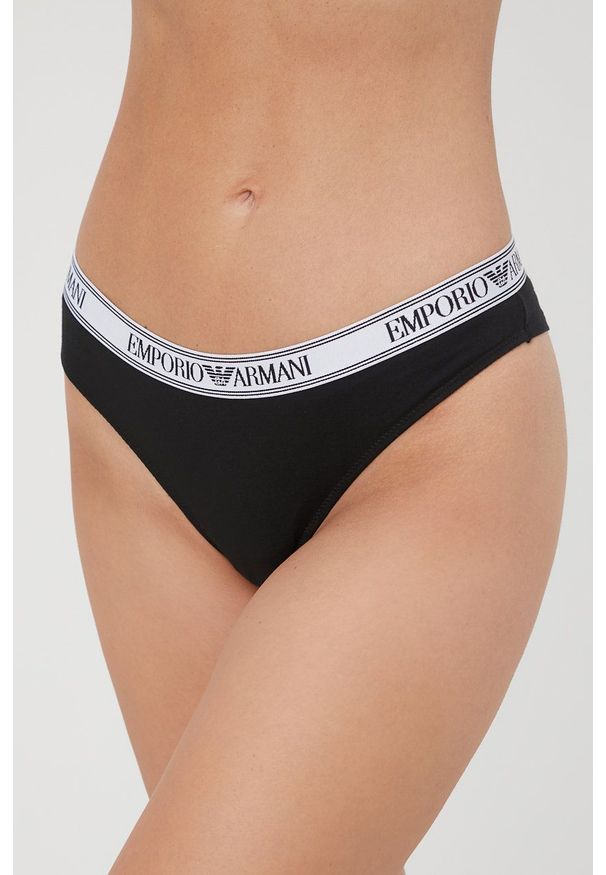 Emporio Armani Underwear brazyliany (2-pack) 163337.2R227 kolor czarny. Kolor: czarny. Materiał: materiał