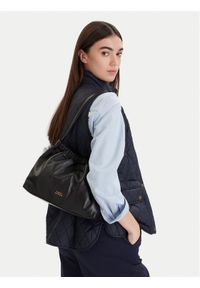 TOMMY HILFIGER - Tommy Hilfiger Torebka Soft Leather Shoulder Bag AW0AW18307 Czarny. Kolor: czarny. Materiał: skórzane #1