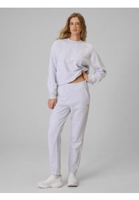 4f - 4F Bluza dresowa loose bez kaptura damska - szara M. Okazja: na co dzień. Typ kołnierza: bez kaptura. Kolor: szary. Materiał: dresówka. Długość rękawa: raglanowy rękaw. Styl: casual #2