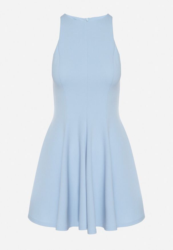 Born2be - Jasnoniebieska Rozkloszowana Sukienka z Wiskozą Milenissa. Okazja: na imprezę, na co dzień. Kolor: niebieski. Materiał: wiskoza. Sezon: lato. Styl: casual, elegancki