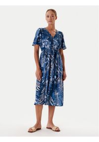 Tatuum Sukienka codzienna Detta T2509.193 Granatowy Regular Fit. Okazja: na co dzień. Kolor: niebieski. Materiał: wiskoza. Typ sukienki: proste. Styl: casual