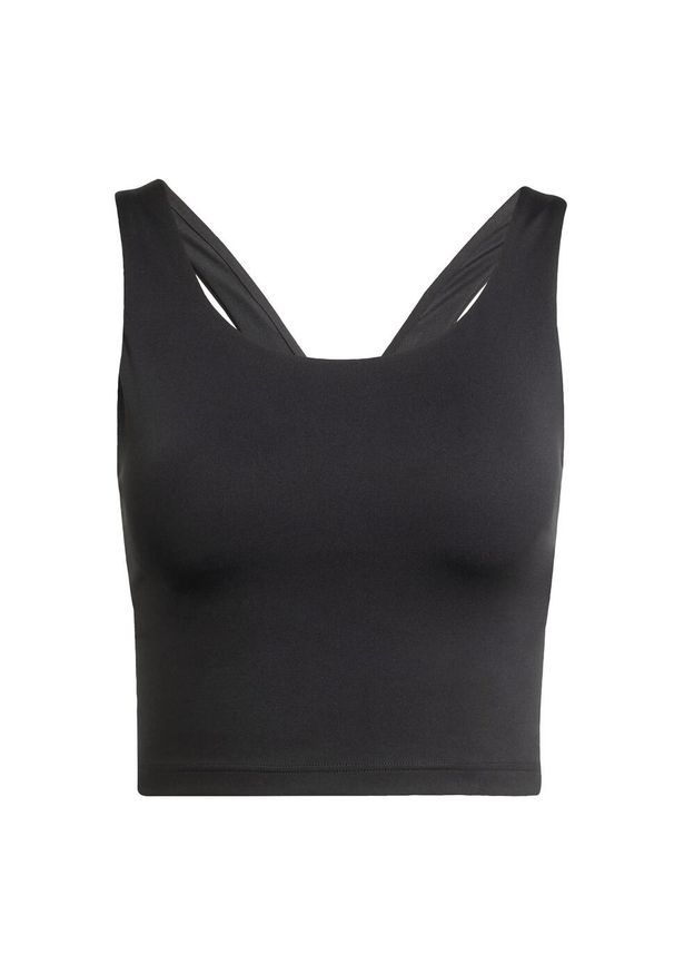 Adidas - Top z wbudowanym biustonoszem o średnim wsparciu adidas All Me. Kolor: czarny. Materiał: materiał. Sport: joga i pilates