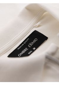 Ombre Clothing - Męska koszulka polo z dekoltem na zamek - biała V1 - Rozmiar: L. Okazja: na co dzień. Typ kołnierza: polo. Kolor: biały. Materiał: bawełna, elastan, dzianina. Styl: sportowy, casual, elegancki #7