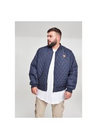 Urban Classics - Parka Urban Classic diamond nylon GT. Okazja: na co dzień. Kolor: niebieski. Materiał: nylon. Sezon: zima. Styl: casual #1