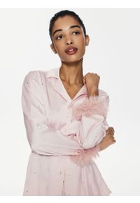 Reserved - Koszula ze strasem - pastelowy róż. Kolor: różowy. Materiał: wiskoza, tkanina #1