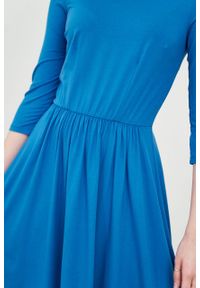 Marie Zélie - Sukienka Limosa ciemnoniebieska. Kolor: niebieski. Materiał: wiskoza, dzianina, materiał, elastan. Długość: midi #6