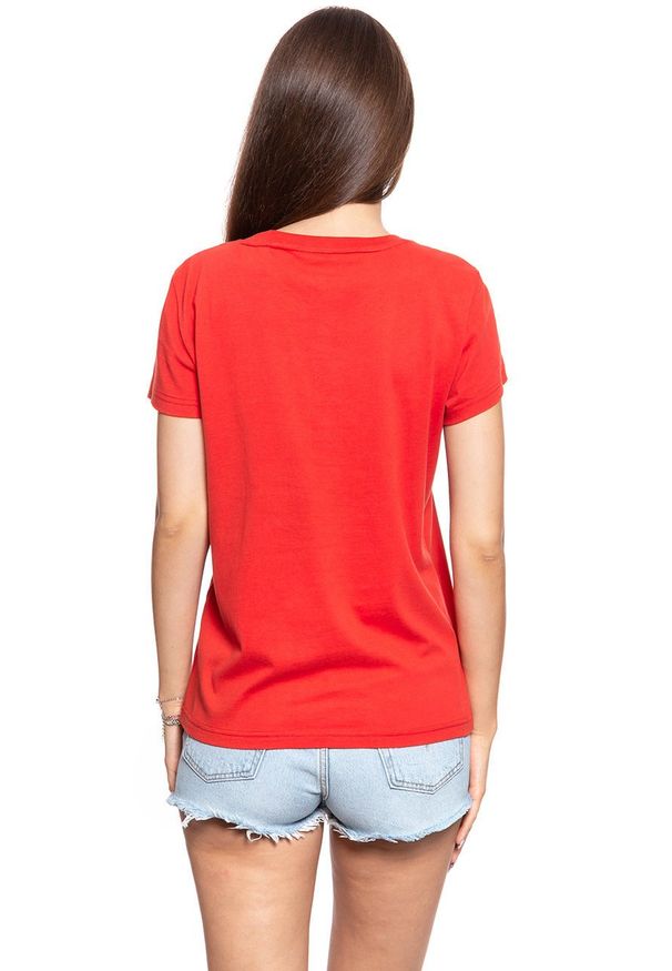 Mustang - MUSTANG T SHIRT DAMSKI Alina C Print Molten Lava 1009028 7179. Wzór: nadruk