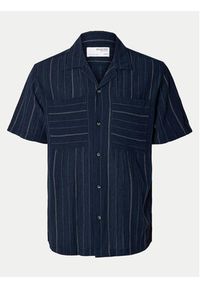 Selected Homme Koszula Slhreg-Mix 16093647 Granatowy Regular Fit. Kolor: niebieski. Materiał: bawełna