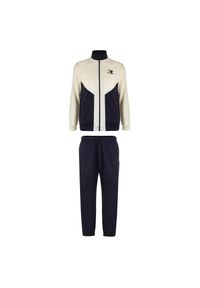 Diadora - Zestaw dresowy męski DIADORA TRACKSUIT FZ CHROMIA. Kolor: biały. Materiał: dresówka