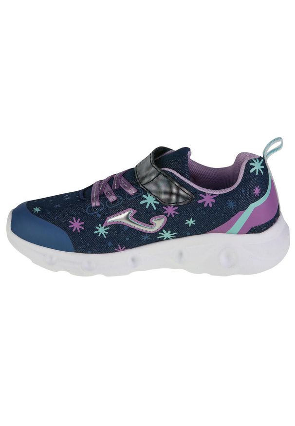 Buty sportowe Sneakersy dziewczęce, Joma Space Jr 24 JSPACS. Zapięcie: rzepy. Kolor: niebieski. Materiał: materiał, syntetyk, tkanina. Szerokość cholewki: normalna. Sport: turystyka piesza