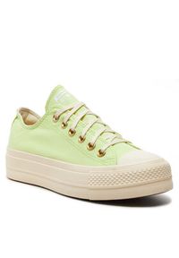 Converse Trampki Chuck Taylor All Star Lift Platform Ox A09913C Zielony. Kolor: zielony. Materiał: materiał. Obcas: na platformie #3