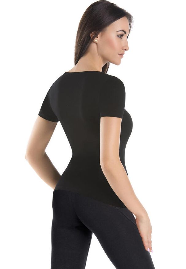 TEYLI - T-shirt damski bawełniany Teyli Solky. Kolor: czarny. Materiał: bawełna, elastan. Sport: fitness