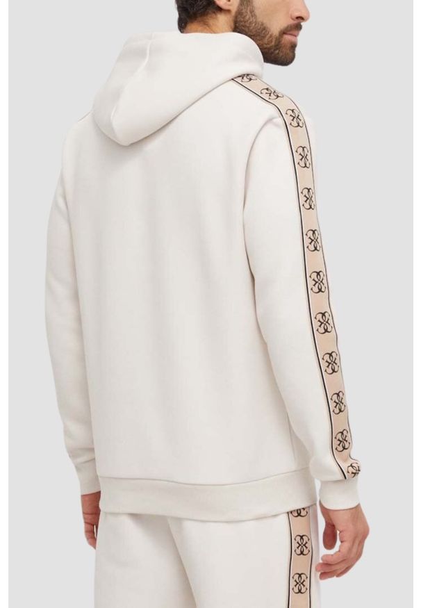 Guess - GUESS Beżowa męska bluza z lampasami Mickey. Okazja: na co dzień. Kolor: beżowy. Materiał: materiał, poliester, bawełna. Styl: sportowy, casual, elegancki