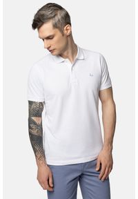 Lancerto - Koszulka Polo Bawełniana Biała Manuel. Typ kołnierza: polo. Kolor: biały. Materiał: bawełna #1