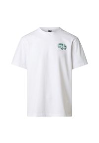 Koszulka męska The North Face Van Life 0A8GQNFN41 - biała. Kolor: biały. Materiał: materiał, bawełna. Długość rękawa: krótki rękaw. Długość: krótkie. Wzór: nadruk. Sezon: lato #1