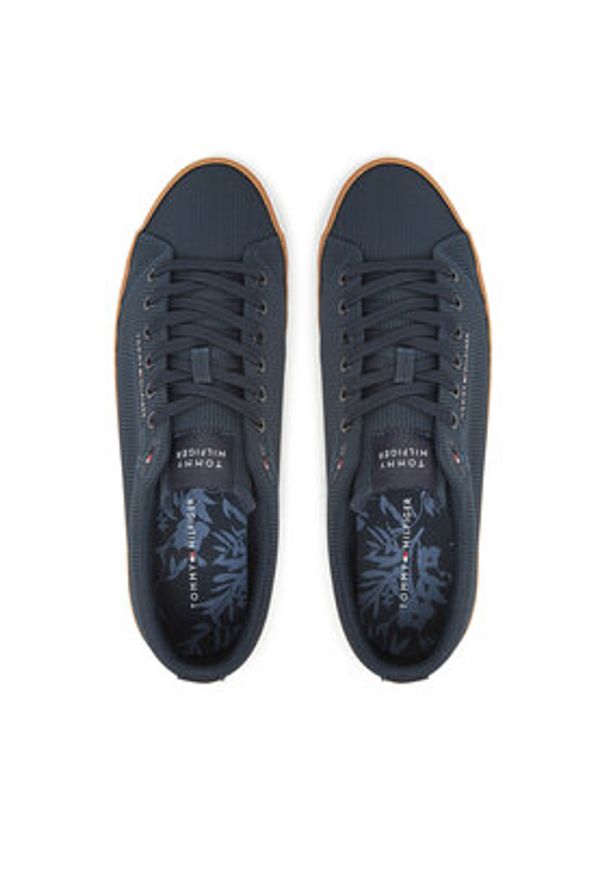TOMMY HILFIGER - Tommy Hilfiger Sneakersy Th Hi Vulc Core Low Ii Mesh FM0FM05513 Granatowy. Kolor: niebieski. Materiał: materiał