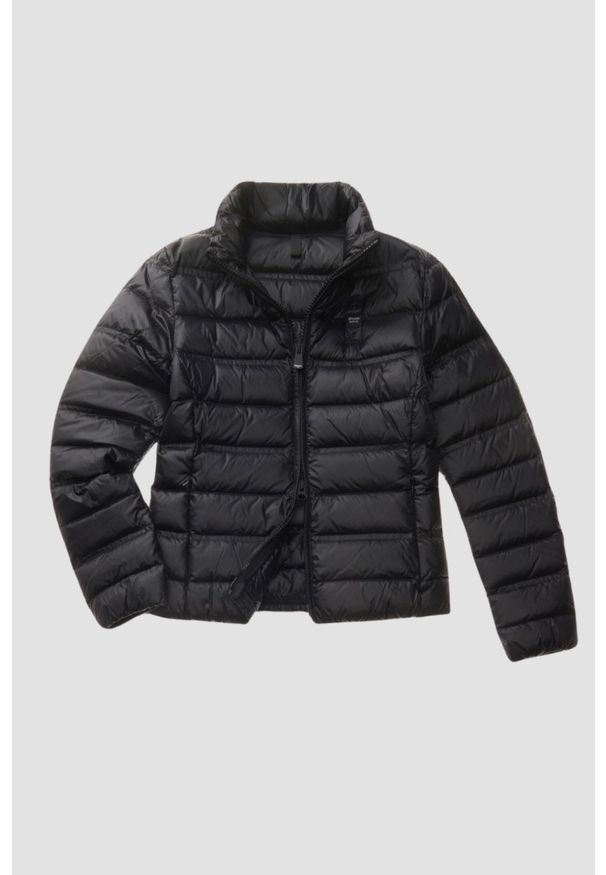 Blauer USA - BLAUER Czarna damska kurtka bez kaptura Georgia Short Jackets. Typ kołnierza: bez kaptura. Kolor: czarny. Materiał: poliamid, puch. Styl: elegancki