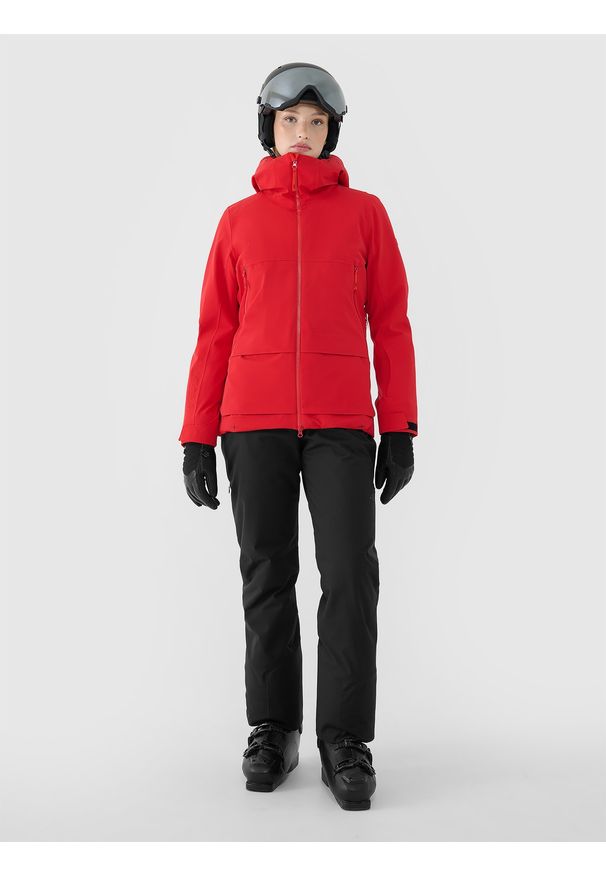 4f - 4F Kurtka narciarska 4FPro membrana Dermizax 20000/20000 damska - czerwona XL. Typ kołnierza: kaptur. Kolor: czerwony. Materiał: tkanina, mesh, dzianina, materiał. Długość: długie. Sezon: zima. Styl: klasyczny