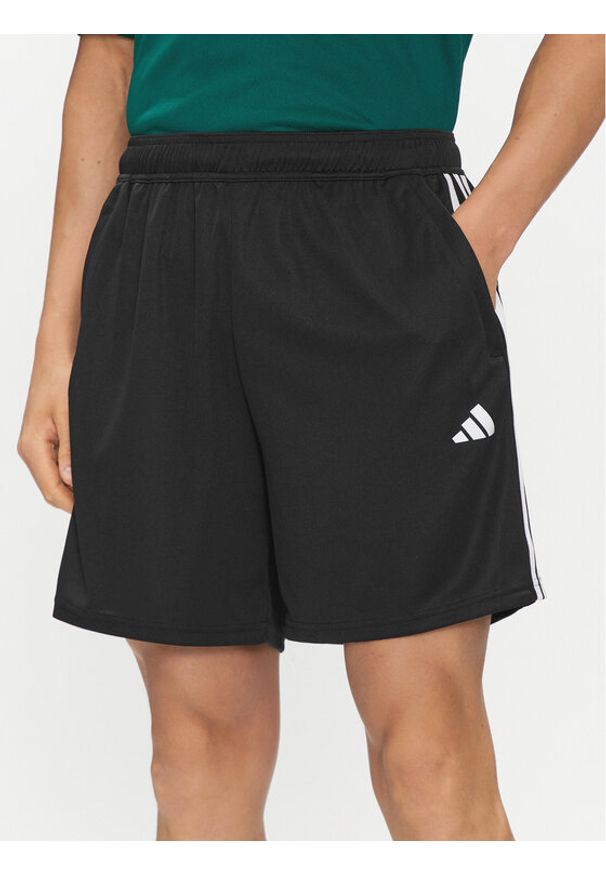 Adidas - adidas Szorty sportowe Train Essentials Piqué 3-Stripes Training Shorts IB8111 Czarny Regular Fit. Kolor: czarny. Materiał: syntetyk. Styl: sportowy