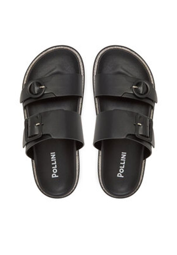 Pollini Klapki SA28172C0MTCS000 Czarny. Kolor: czarny. Materiał: skóra