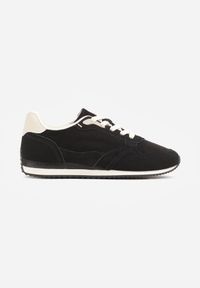 Born2be - Czarne Sneakersy Casualowe z Imitacji Zamszu z Podeszwą z Bieżnikiem Alevtina. Okazja: na co dzień. Zapięcie: sznurówki. Kolor: czarny. Materiał: zamsz #7