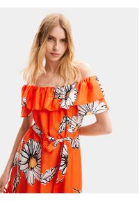 Desigual Sukienka letnia Georgeo 24SWVW02 Pomarańczowy Regular Fit. Kolor: pomarańczowy. Materiał: bawełna. Sezon: lato #5