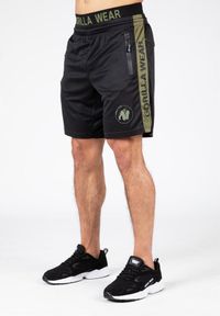 GORILLA WEAR - Atlanta Szorty - Czarny/Zielony. Kolor: wielokolorowy, czarny, zielony. Sport: fitness