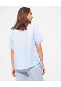PESERICO - Błękitna lniana bluzka. Kolor: niebieski. Materiał: len #3