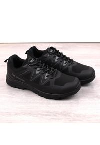 Buty trekkingowe męskie softshell czarne Vanhorn. Kolor: czarny. Materiał: skóra ekologiczna #1
