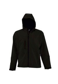 SOL'S - Męska Kurtka Soft Shell Replay Z Kapturem. Typ kołnierza: kaptur. Kolor: czarny