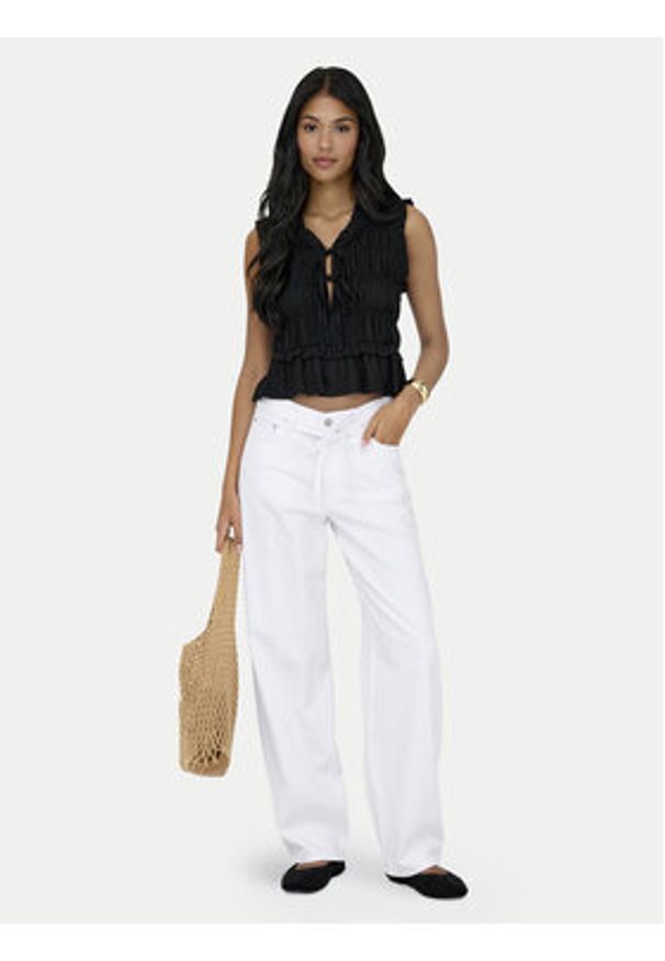 only - ONLY Jeansy Gianna 15363227 Biały Balloon Fit. Kolor: biały