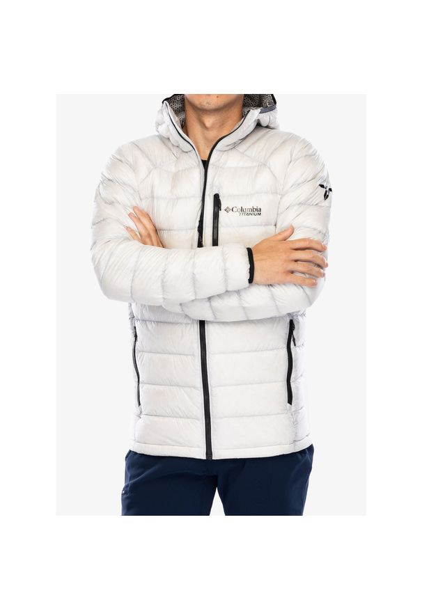 columbia - Kurtka puchowa męska Columbia Arctic Crest Down Hooded Jacket. Kolor: biały. Materiał: puch