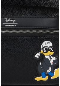 Karl Lagerfeld - KARL LAGERFELD Czarny damski plecak skórzany KLxDisney. Kolor: czarny. Materiał: skóra ekologiczna. Wzór: motyw z bajki. Styl: casual #5