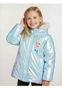Sinsay - Kurtka z nadrukiem na plecach Frozen - błękitny. Kolor: niebieski. Wzór: nadruk #1
