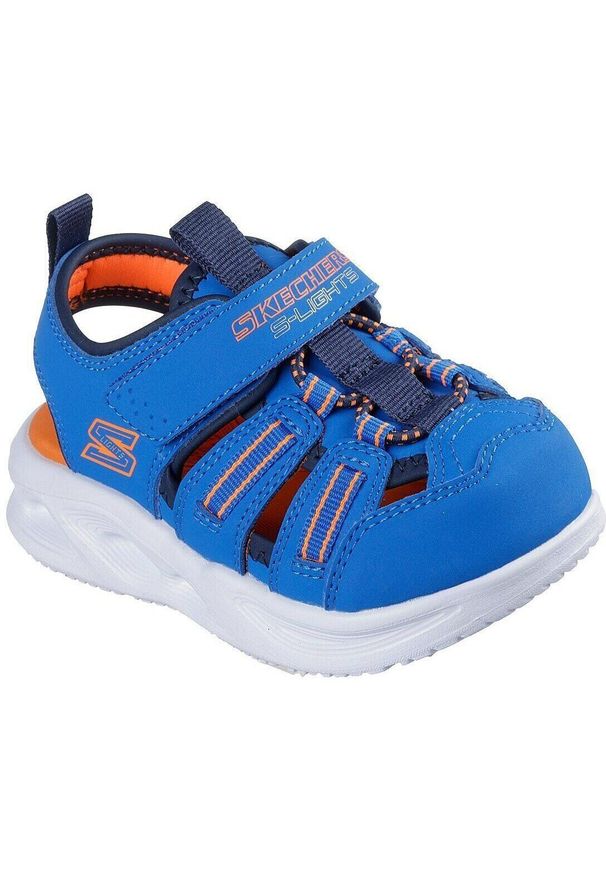 skechers - Sandały dziecięce Skechers Hyper Coast. Kolor: niebieski. Materiał: materiał
