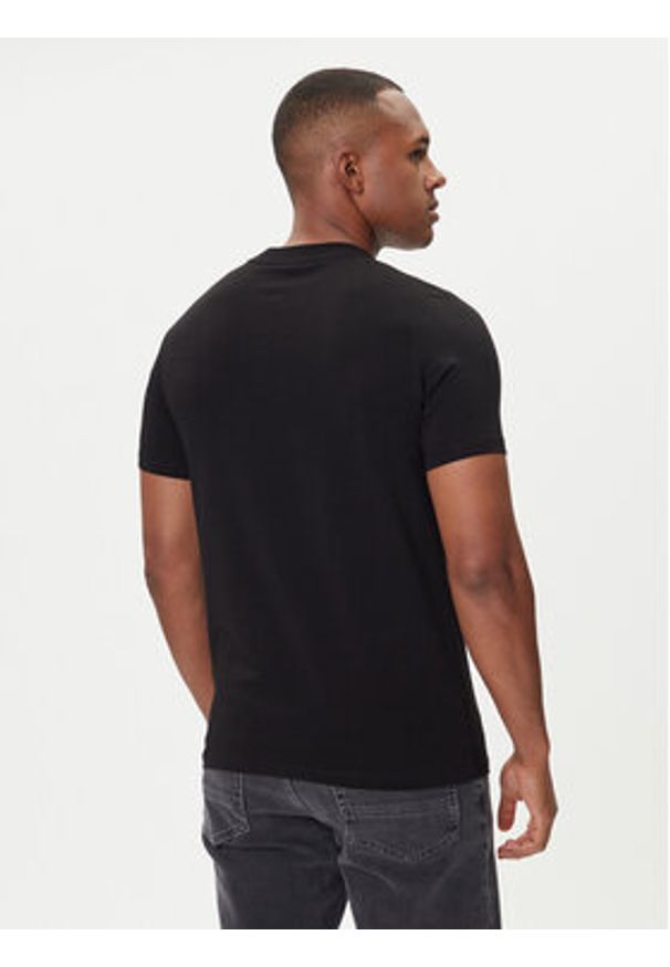 Karl Lagerfeld - KARL LAGERFELD T-Shirt 755053 554235 Czarny Regular Fit. Typ kołnierza: dekolt w karo. Kolor: czarny. Materiał: bawełna