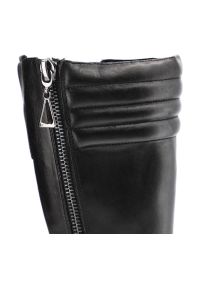 Czarne Kozaki Marco Tozzi Wygodne Skórzane Buty Damskie. Okazja: na co dzień. Kolor: czarny. Materiał: skóra. Szerokość cholewki: normalna. Obcas: na obcasie. Styl: casual, elegancki. Wysokość obcasa: niski #6