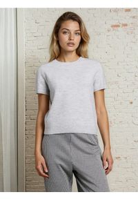 Sinsay - Bluzka swetrowa z domieszką wełny - szary. Kolor: szary. Materiał: wełna