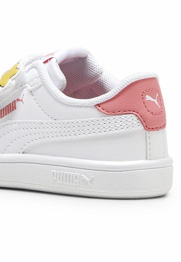 Puma - Sneakersy dla małych dzieci Smash 3.0 Badges PUMA White Passionfruit Pink. Kolor: biały, różowy, wielokolorowy