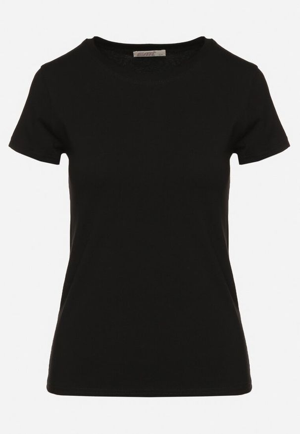 Born2be - Czarny Klasyczny T-shirt z Bawełny Olinisea. Okazja: na co dzień. Kolor: czarny. Materiał: bawełna. Styl: klasyczny