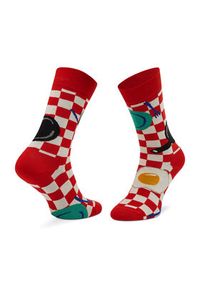 Happy-Socks - Happy Socks Skarpety wysokie unisex EBI01-4300 Czerwony. Kolor: czerwony. Materiał: materiał
