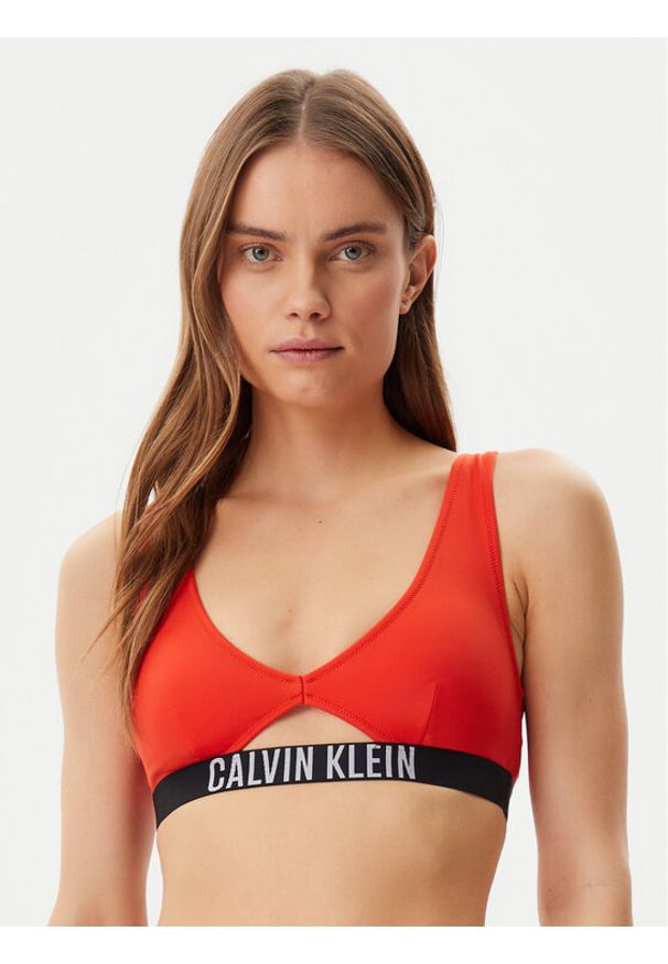 Calvin Klein Swimwear Góra od bikini KW0KW02745 Czerwony. Kolor: czerwony. Materiał: syntetyk