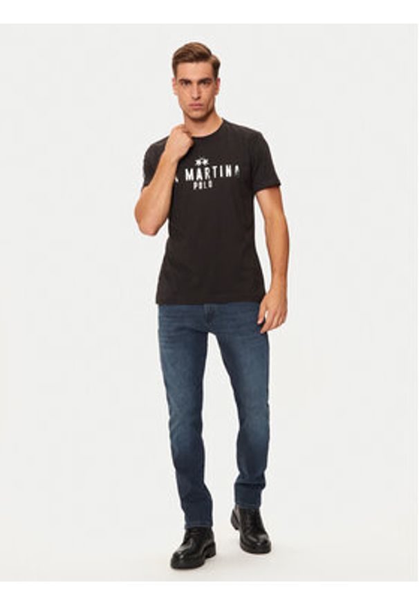 La Martina T-Shirt ZMR322 JS206 Czarny Regular Fit. Kolor: czarny. Materiał: bawełna