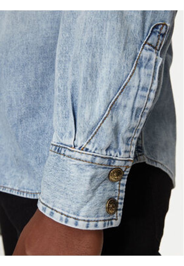 Versace Jeans Couture Koszula jeansowa 76GAL250 Niebieski Regular Fit. Kolor: niebieski. Materiał: bawełna