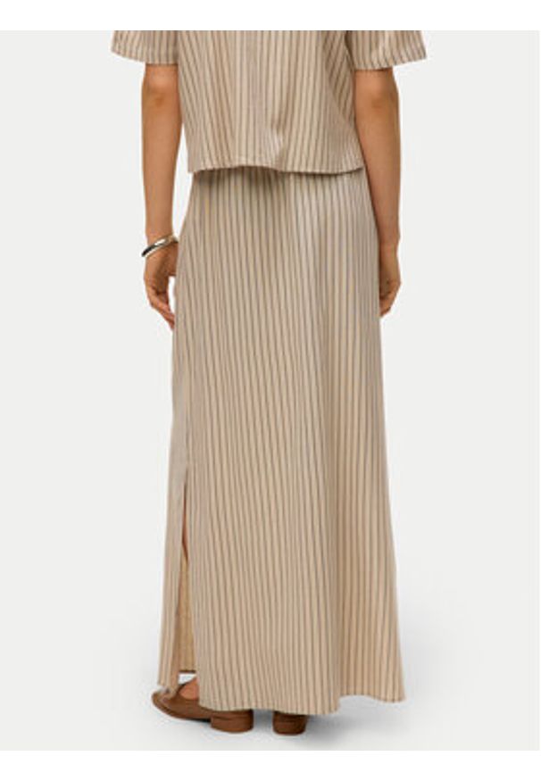 Vero Moda Spódnica maxi Mymilo 10321622 Beżowy Regular Fit. Kolor: beżowy. Materiał: wiskoza, len